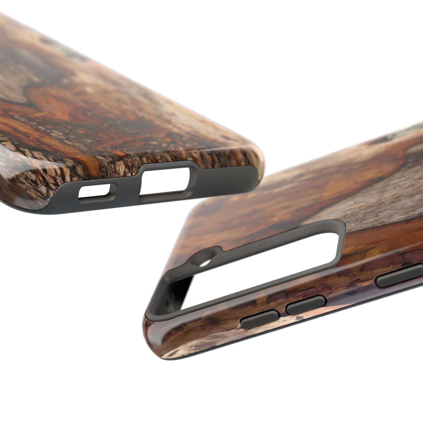 Rustic Bark Tough Phone Case — Wood Texture Protective Phone Case