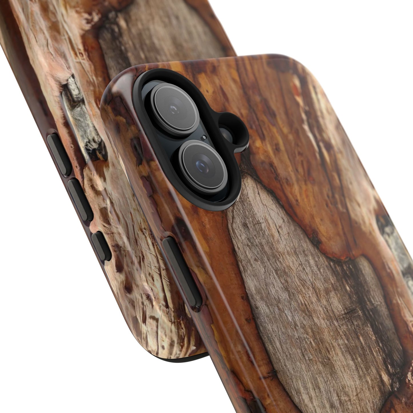 Rustic Bark Tough Phone Case — Wood Texture Protective Phone Case