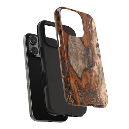 Rustic Bark Tough Phone Case — Wood Texture Protective Phone Case