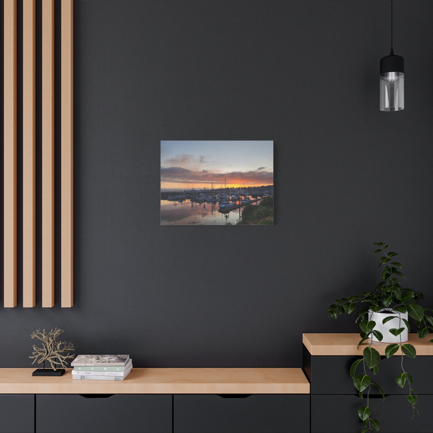 Harbor Sunset Matte Canvas Print — Stretched Wall Art