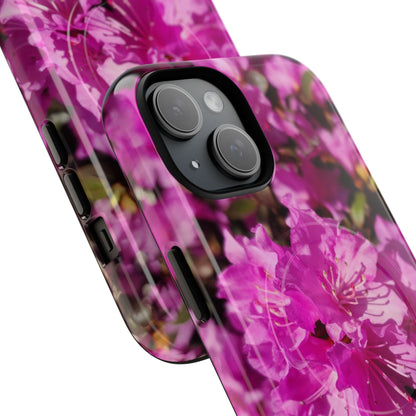Pink Azalea Tough Magnetic Phone Case — Floral Protective Phone Cover