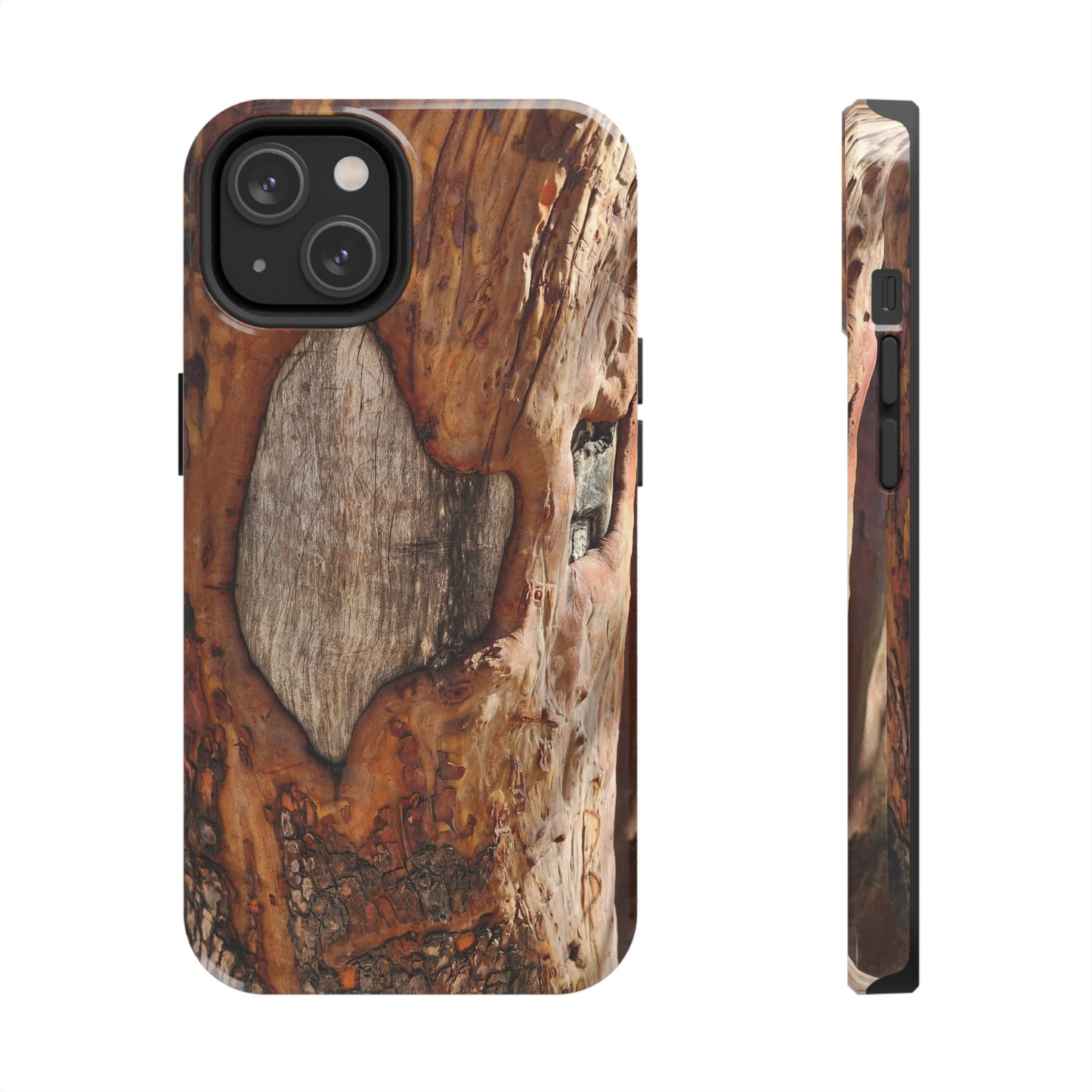 Rustic Bark Tough Phone Case — Wood Texture Protective Phone Case