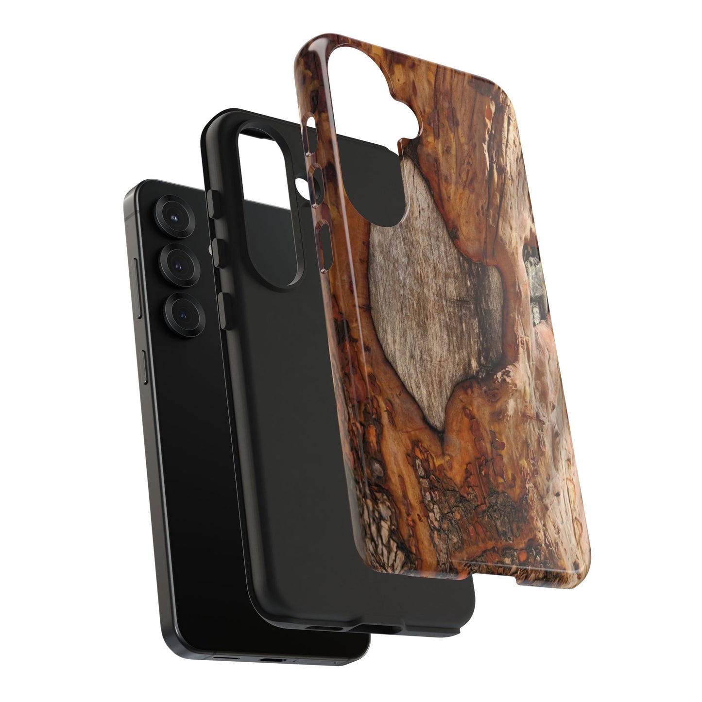 Rustic Bark Tough Phone Case — Wood Texture Protective Phone Case