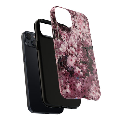Cherry Blossom Tough Magnetic Phone Case – Pink Floral Protective Phone Cover