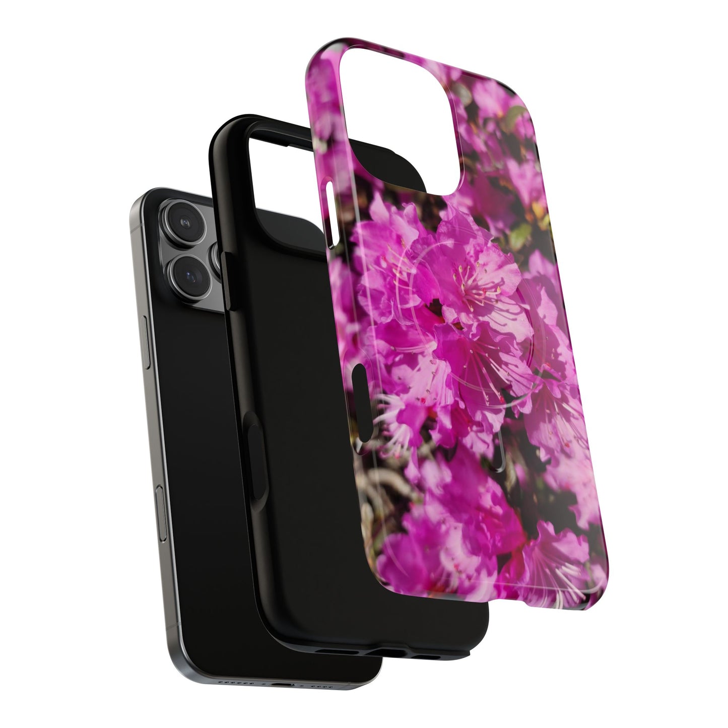 Pink Azalea Tough Magnetic Phone Case — Floral Protective Phone Cover