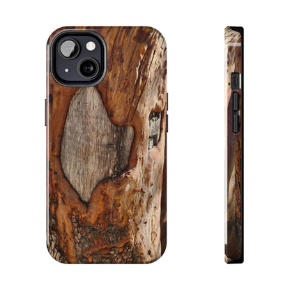 Rustic Bark Tough Phone Case — Wood Texture Protective Phone Case