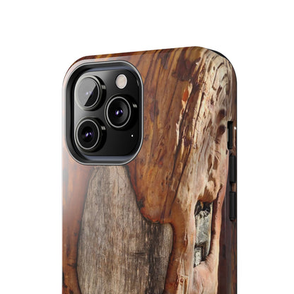 Rustic Bark Tough Phone Case — Wood Texture Protective Phone Case