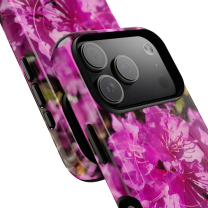 Pink Azalea Tough Magnetic Phone Case — Floral Protective Phone Cover