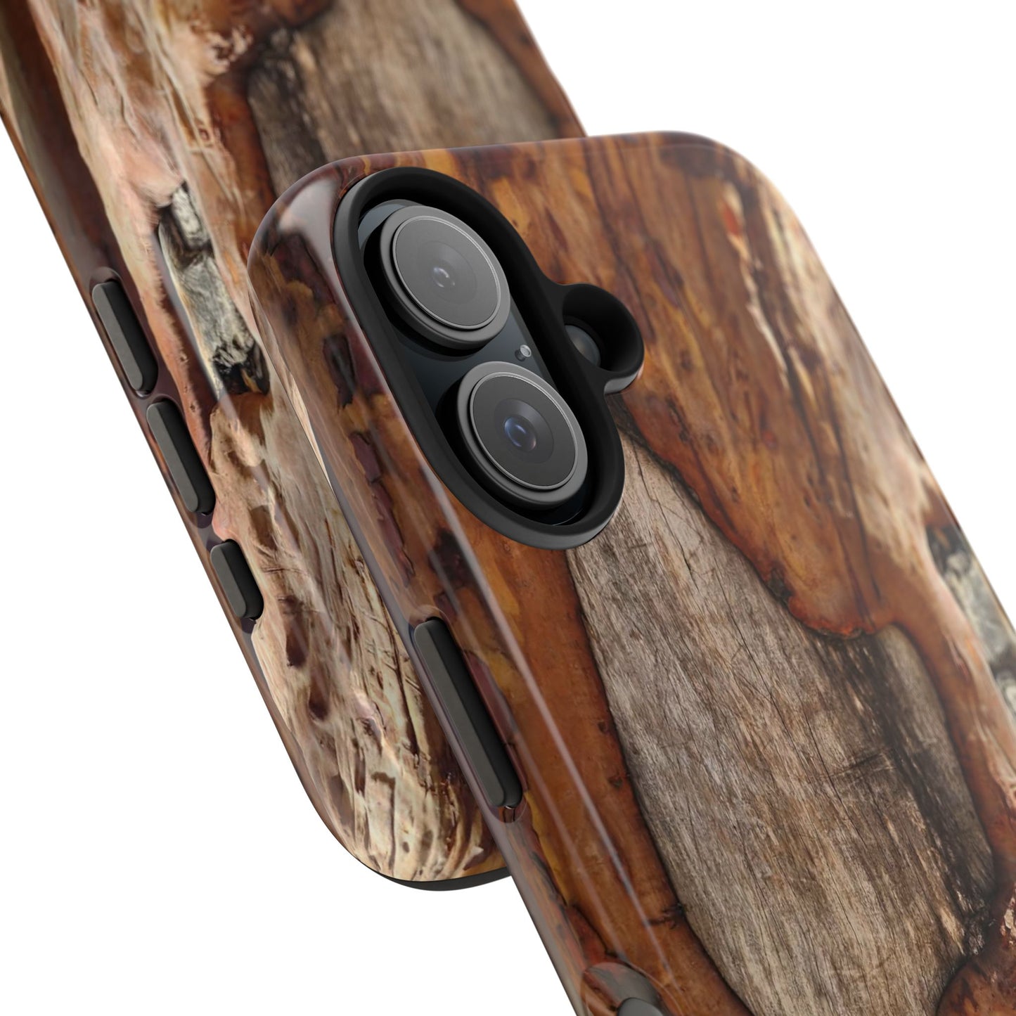 Rustic Bark Tough Phone Case — Wood Texture Protective Phone Case
