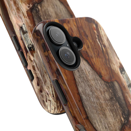 Rustic Bark Tough Phone Case — Wood Texture Protective Phone Case
