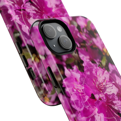 Pink Azalea Tough Magnetic Phone Case — Floral Protective Phone Cover
