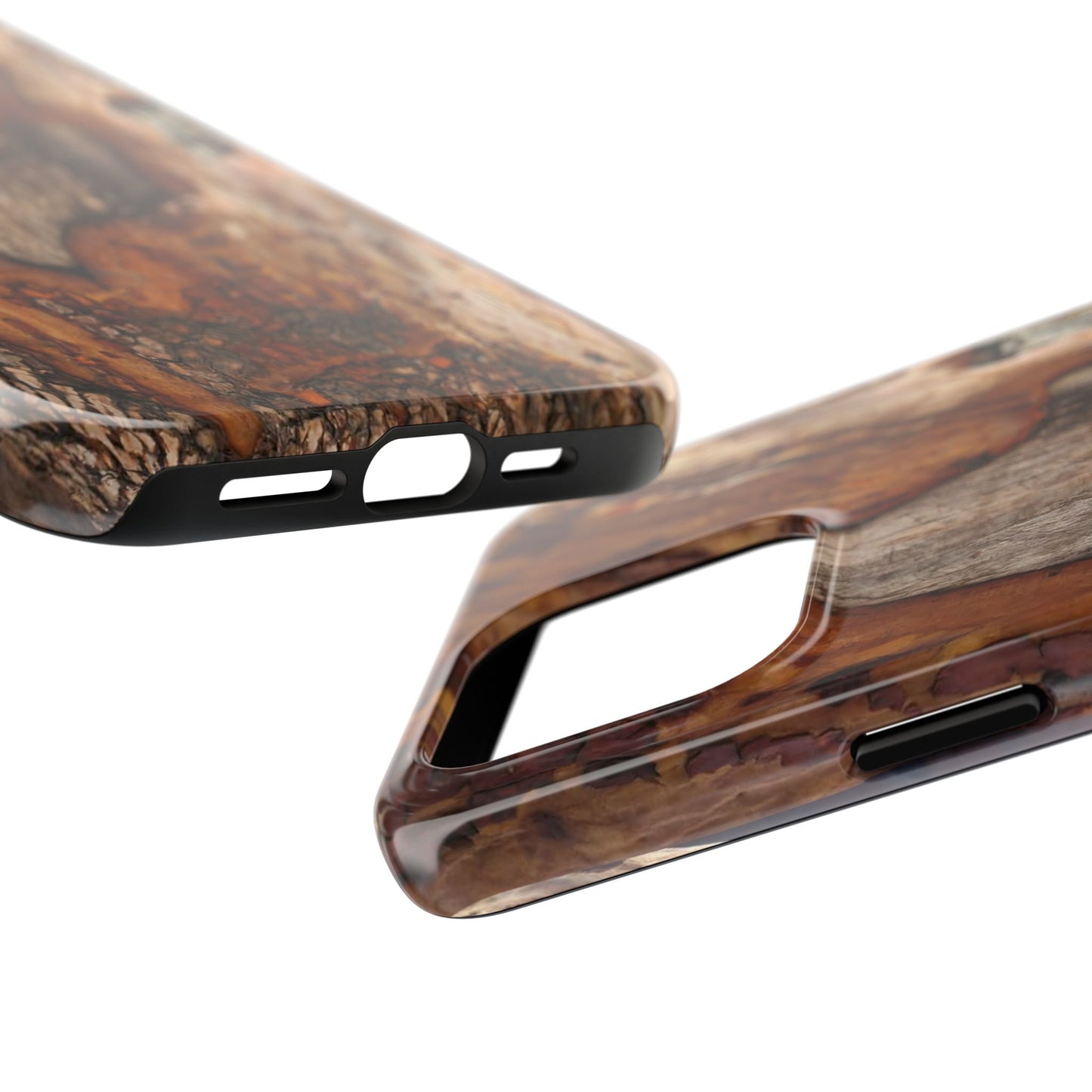 Rustic Bark Tough Phone Case — Wood Texture Protective Phone Case